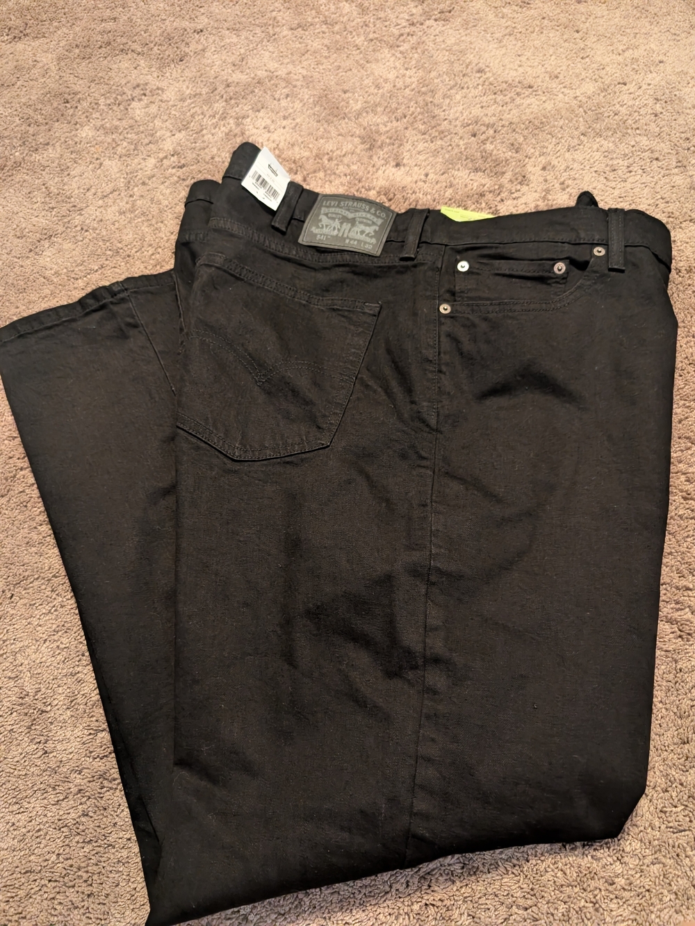 NWT Men's Levi's 541 Athletic Taper Black Jeans Size 44x32